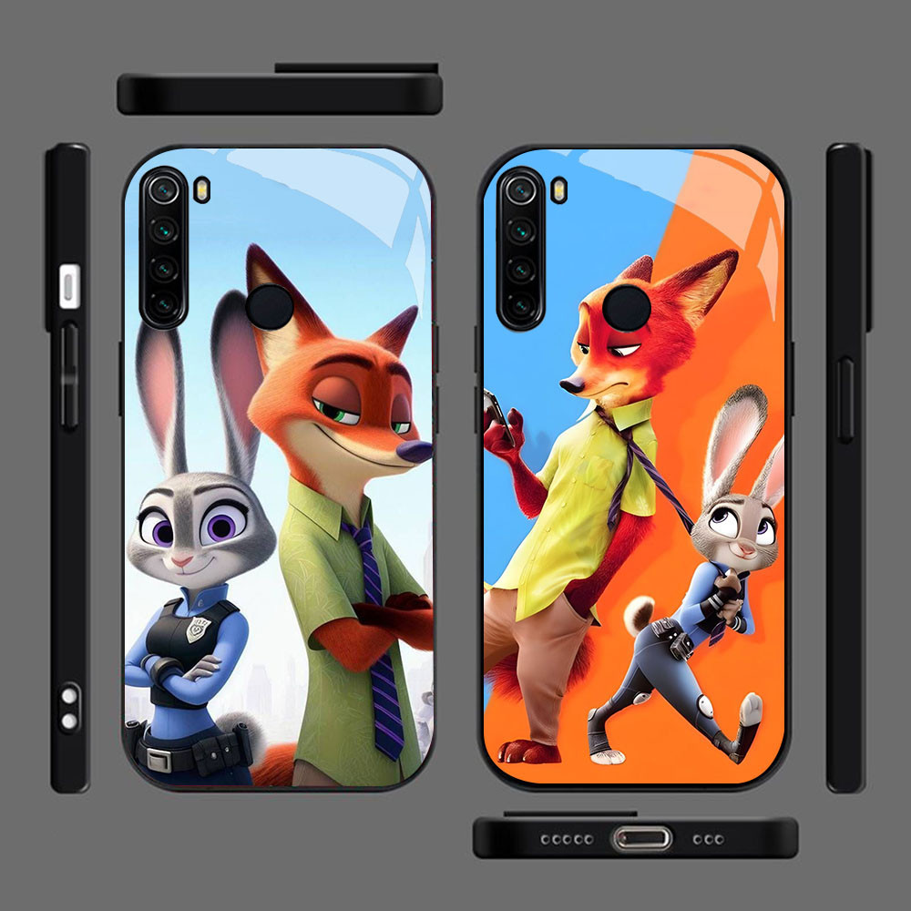 MK-106 Zootopia Liquid HD Glass Casing สําหรับ OPPO A7 A12 A12S A11K A5S F9 F7 F5 Realme 2 Pro