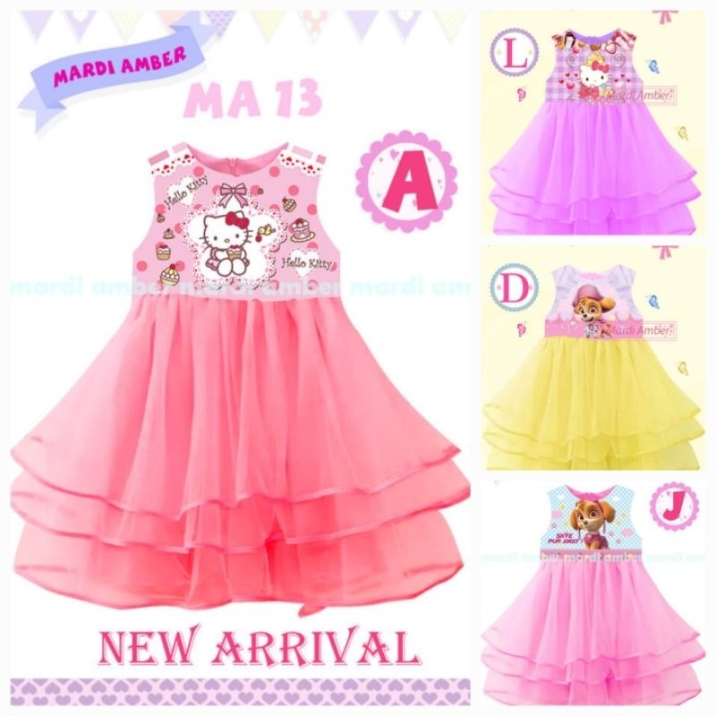 ♞,♘,♙ชุดเดรส Hello Kitty Girls Tutu นําเข้า Paw Patrol Skye ขนาด 1-7 ปี MARDI AMBER 2025