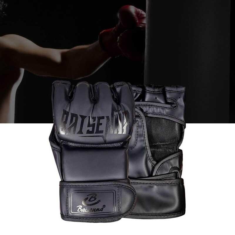 ❤ Hawinde Mma Half Finger Training Hand Wraps Kick Boxing Gloves