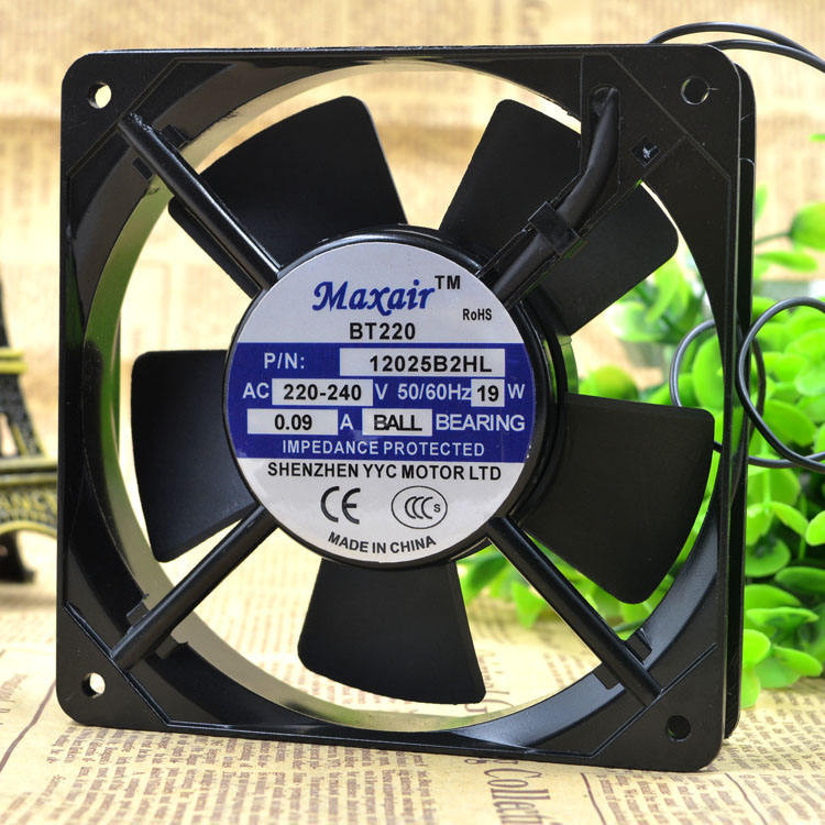 Maxair BT/220 12025B2HL 220V 12025 พัดลมแกน 12 ซม. พัดลมระบายความร้อน AC