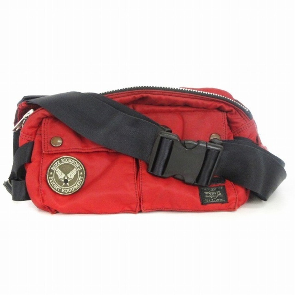 Porter Buzz Rixons กระเป๋าคาดเอว Body Zip Closed Pocket Red ส่งตรงจากญี่ปุ่นมือสอง
