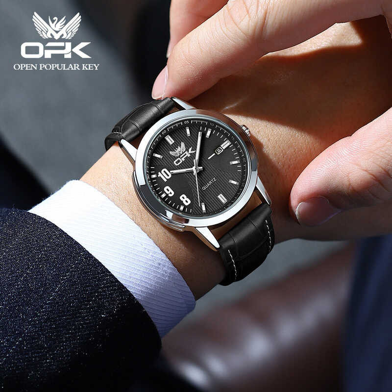 OPK นาฬิกา สำหรับกันน้ำผู้ชาย2024พร้อมกล่องของขวัญสาย