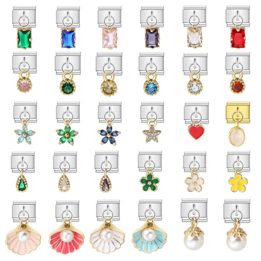 Y2k น่ารักอิตาเลี่ยน Charm สร้อยข้อมือจี้ Series Shell Pearl ส่วนบุคคลประกอบมือ Chain น่ารัก Link DIY เครื่องประดับ
