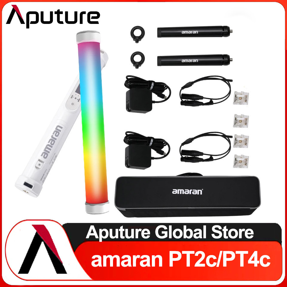 Apture Amaran PT1c PT2c PT4c 2700-10000K แบตเตอรี่พิกเซล RGB Full-color LED Video Tube Light สําหรับ