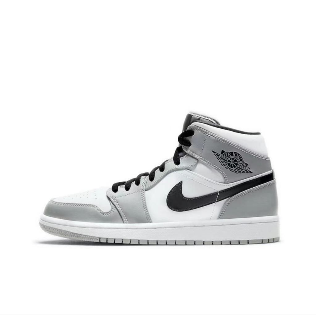 ♞,♘ของแท้ 100% Jordan Air jordan 1 Mid 'Light Smoke Grey รองเท้าผ้าใบ ไนกี้รองเท้า mnj