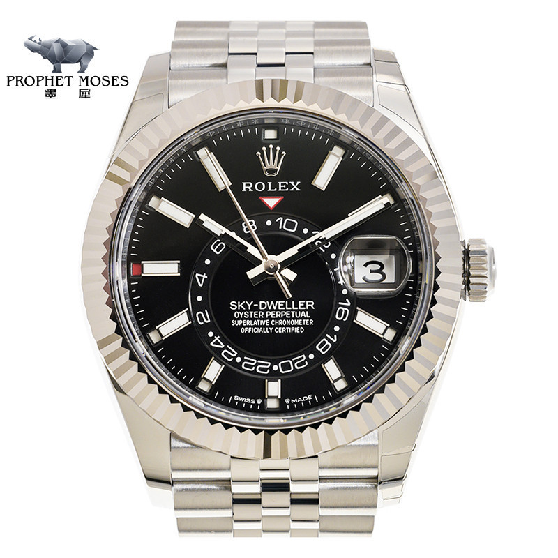 Rolex Rolex Rolex Skywalker Arceptor นาฬิกาผู้ชาย336934- 0008 พื้นผิวสีดําสดใส