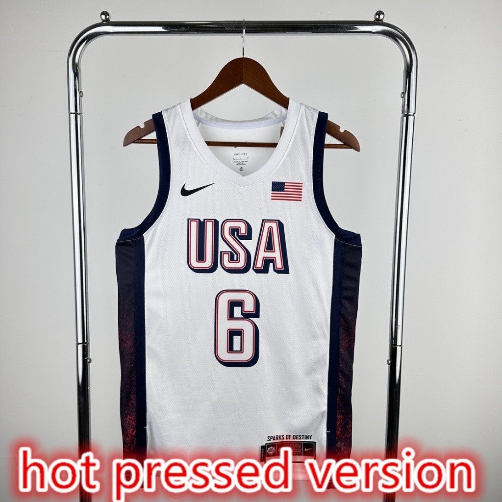 2024 NBA Jersey รุ่นกดร้อน Paris Olympic USA #6 เสื้อบาสเก็ตบอล JAMES