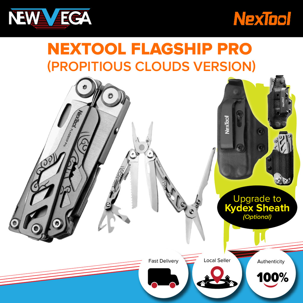 NexTool Flagship Pro (เมฆกระจัดกระจาย) NE20246 ประแจ EDC อเนกประสงค์แคมป์ปิ้งแบบพกพา, ปลอก Kydex เสร