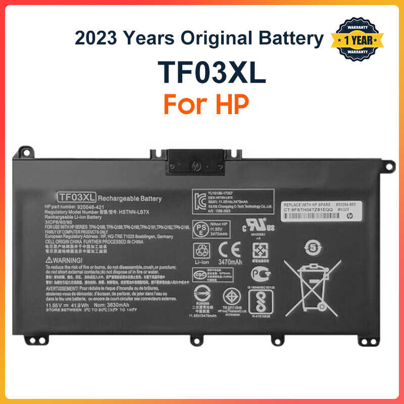 แบตเตอรี่ 159 Tf03xl Tf03สำหรับ HP ศาลา15-Cc 14-Bf033tx 14-Bf008tu 14-Bf108