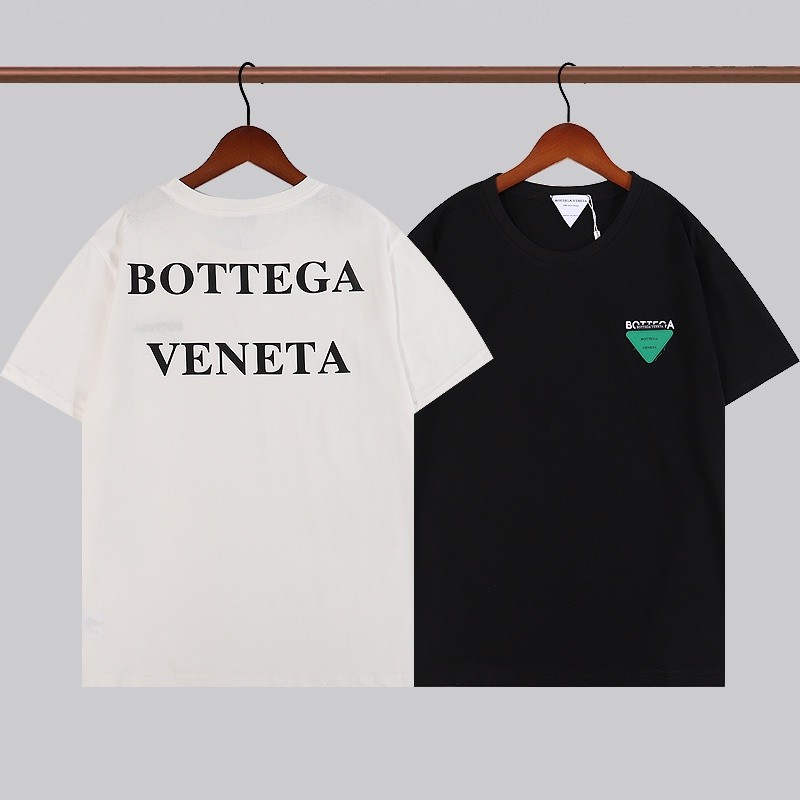 Bottega Veneta เสื้อยืดแฟชั่นสําหรับ Unisex ผ้าฝ้ายแขนสั้นพิมพ์ลาย