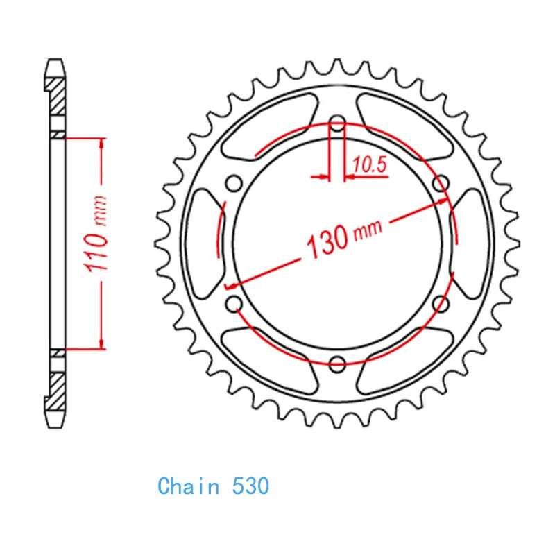 ▩ 530 รถจักรยานยนต์ Yamaha เฟืองหลัง Yfzr6 R6s 03-20 Xjr1300 04-17 Mt01 05