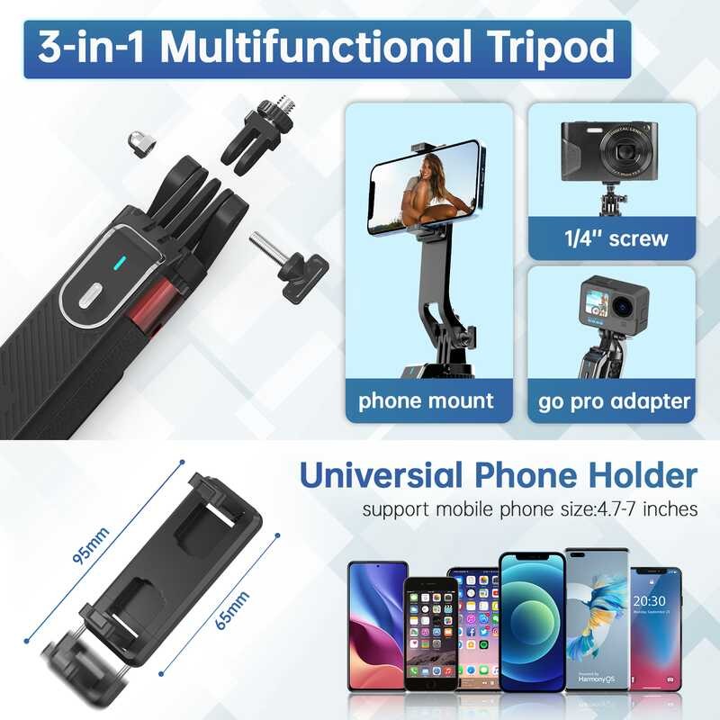 Δ Ulanzi Ma09 1.8 เมตร Selfie Stick ขาตั้งกล้องสำหรับโทรศัพท์ Ipho