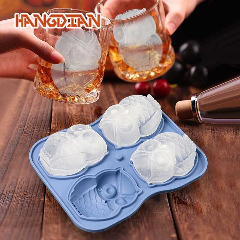 Ice Silicone Tray Ice Cube Mold Beverage Ice-Making Box Animal Ice Hockey -Making