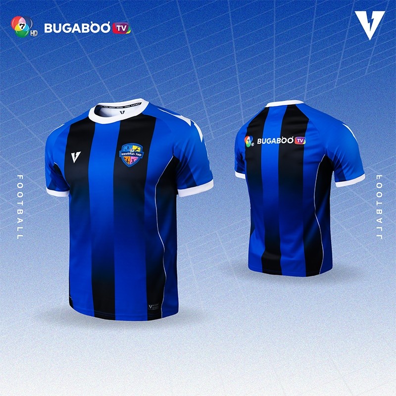 เสื้อฟุตบอลสีน้ำเงิน คอกลม CHAMP 7HD