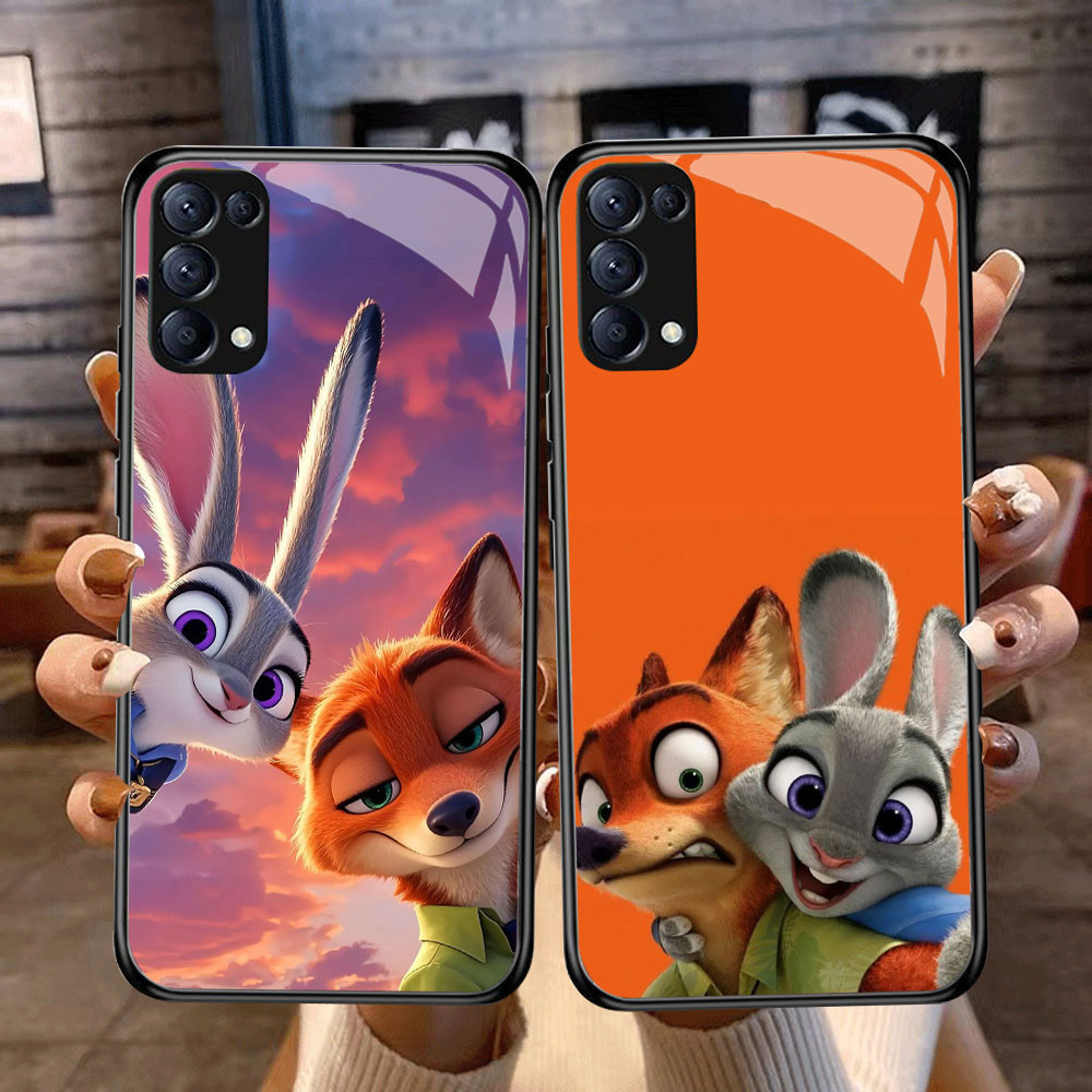 DF-108 Zootopia TPU HD Glass Casing สําหรับ OPPO Reno 6Z 6 5 4 3 A91 F15