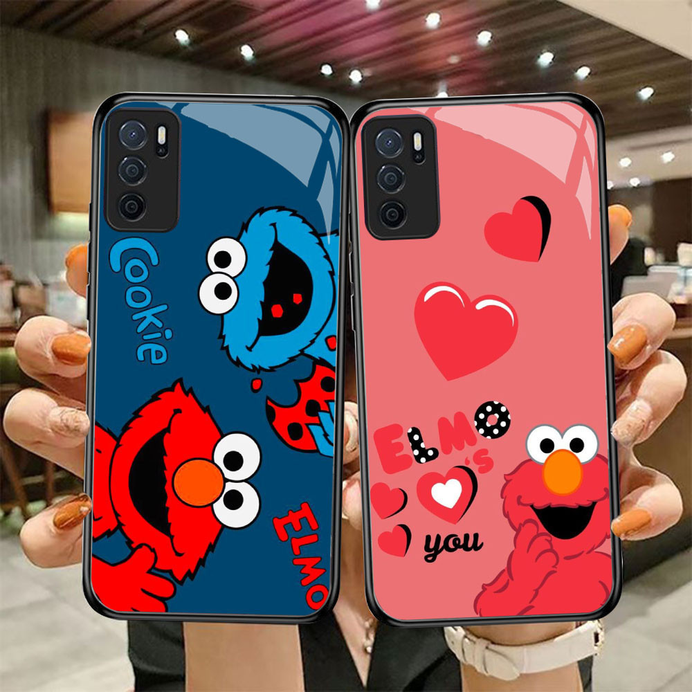 DF-83 Sesame Street TPU HD Glass Casing สําหรับ OPPO A16 A16S A54S A95 A74 F19 F19S Reno 6 Lite
