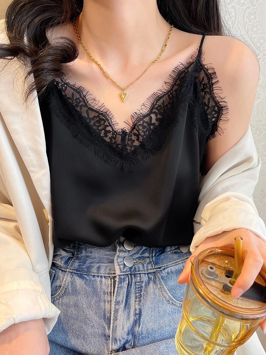 เสื้อชั้นในสตรีลายจุด แขนกุด ไม่มีแผ่น เหมาะสำหรับฤดูร้อน