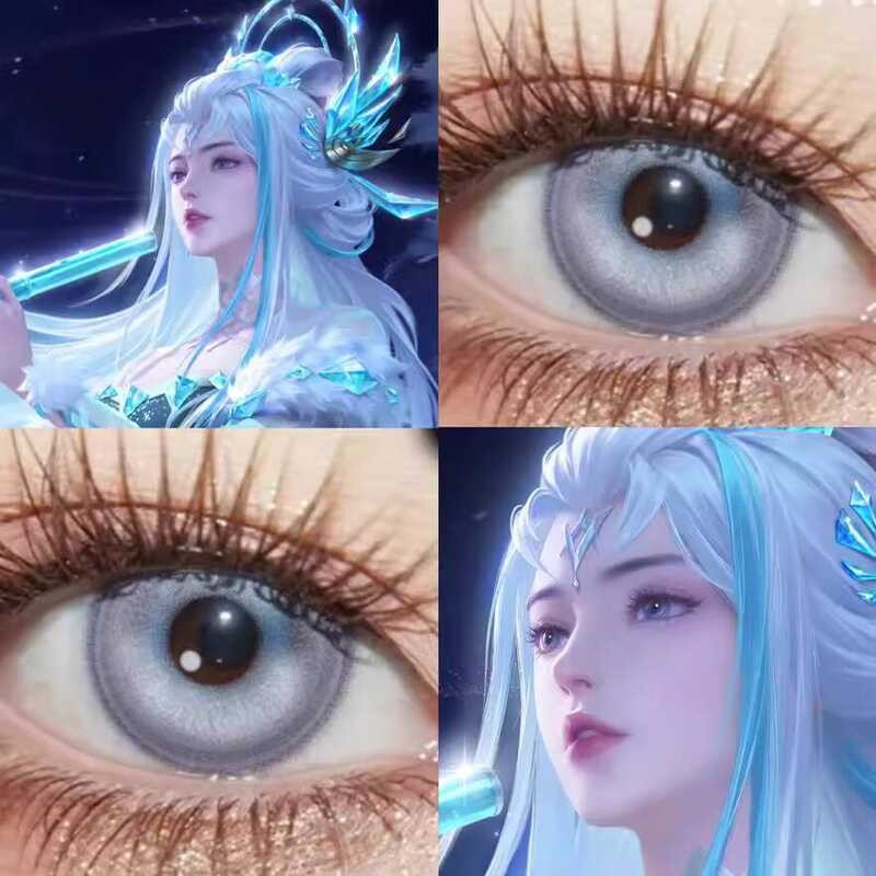 Luna Frost Yueyin cos Cosing คอนแทคเลนส์วันโยนขนาดใหญ่ขนาดเล็กเส้นผ่านศูนย์กลางผสมสีเลือด Reendering