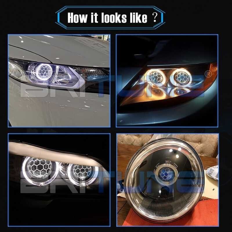 เลนส์ไฟหน้า Bi-Xenon HID Projector LED Angel Eyes Switchback ไฟเลี้ยวเลนส์