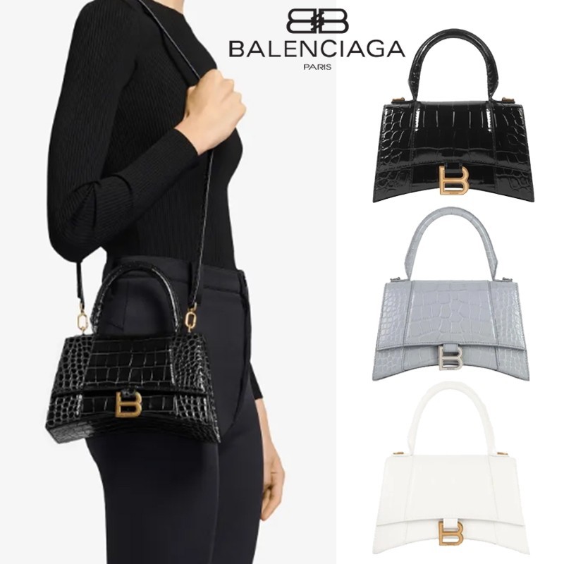 ♞,♘,♙ของแท้ 100% Balenciaga Hourglass Small Handbag/กระเป๋าสะพายนาฬิกาทราย