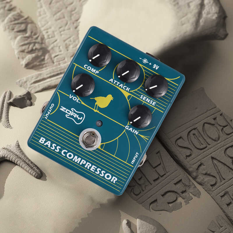 ➧ ZORY Compressor Bass Effect สำหรับกีต้าร์เบส Pedal True Bypass DC 9V 6.35 ม