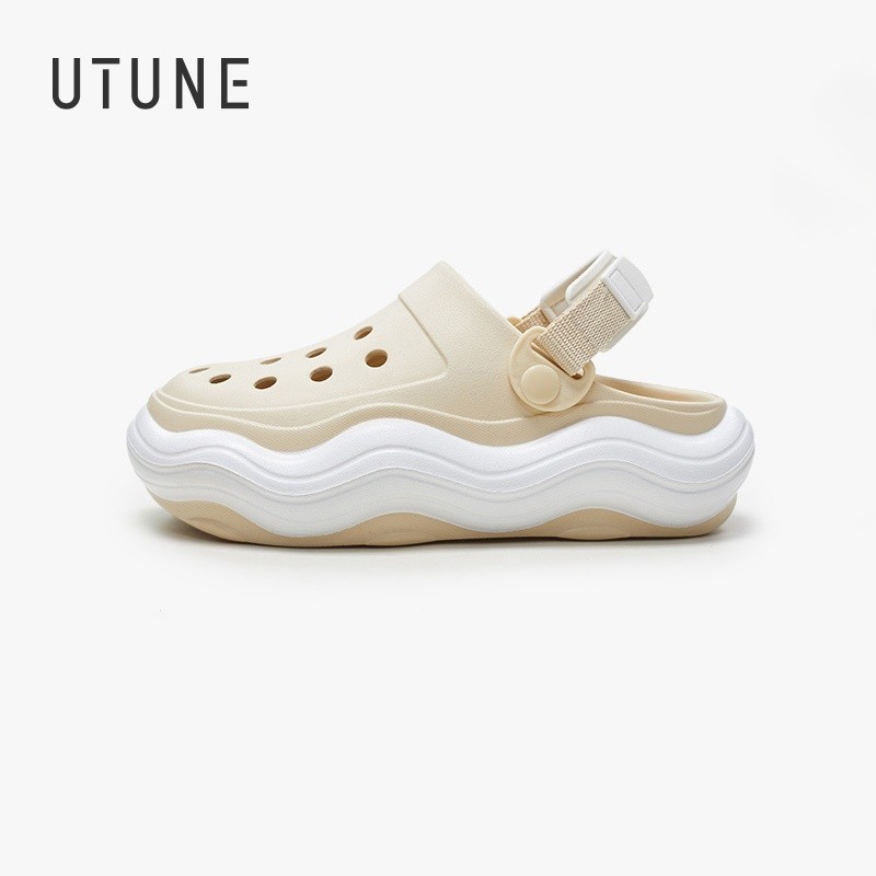 Utune รองเท้าแตะลําลอง พื้นหนา น้ําหนักเบา เหมาะกับเดินชายหาดกลางแจ้ง สําหรับผู้หญิง และผู้ชาย