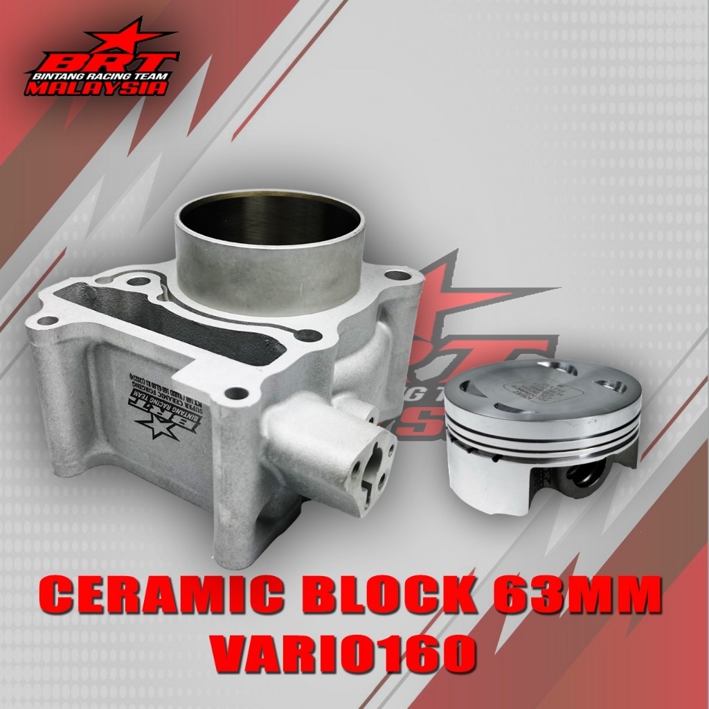 *** 63MM *** BRT RACING CERAMIC BLOCK WITH PISTON KIT SET VARIO160 / VARIO 160 / ADV160 / PCX 150 [ 