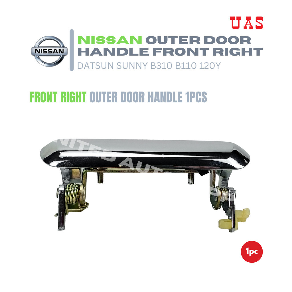 Nissan มือจับประตูด้านนอกด้านหน้าขวา 80605-H1901 (1 ชิ้น) ใช้ได้กับ NISSAN Sunny Datsun B310 B110 12