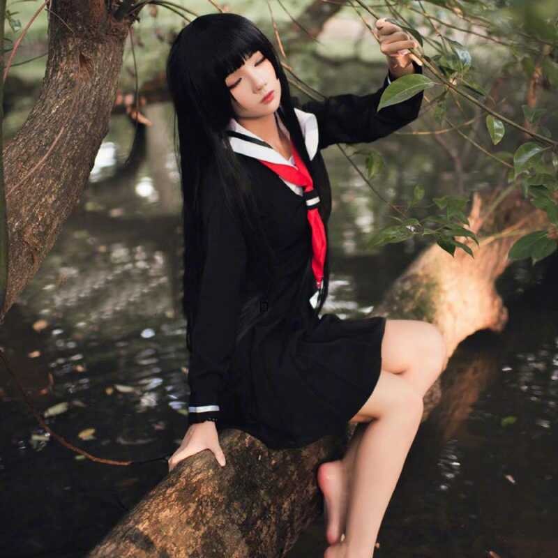 Hell Anime Girl Cosplay Dress Enma Ai Jk Sailor Uniform Dress Japanese Korean School Uniform Pleate