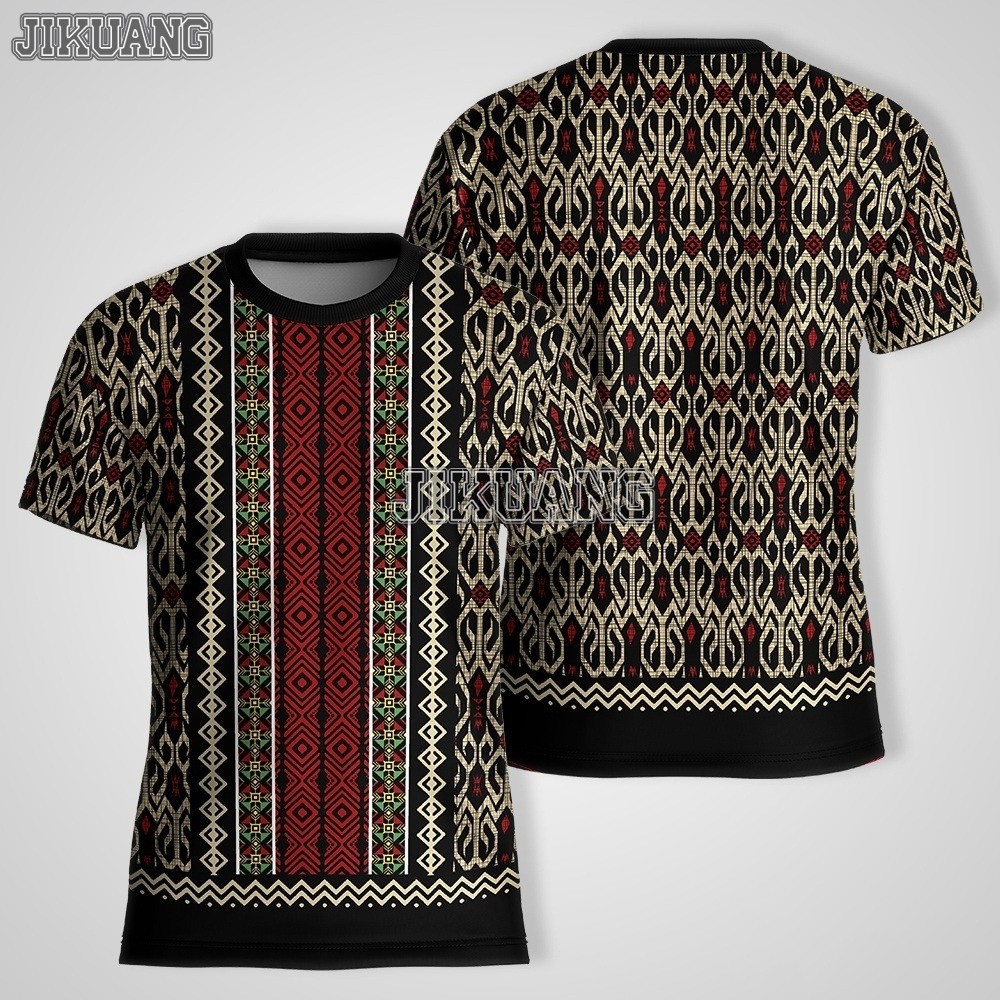 ชาติพันธุ์ Tribal แรงบันดาลใจ Top Tee เสื้อสําหรับชายรอบคอ Vintage แบบดั้งเดิมเสื้อ Strip6 สีround ค