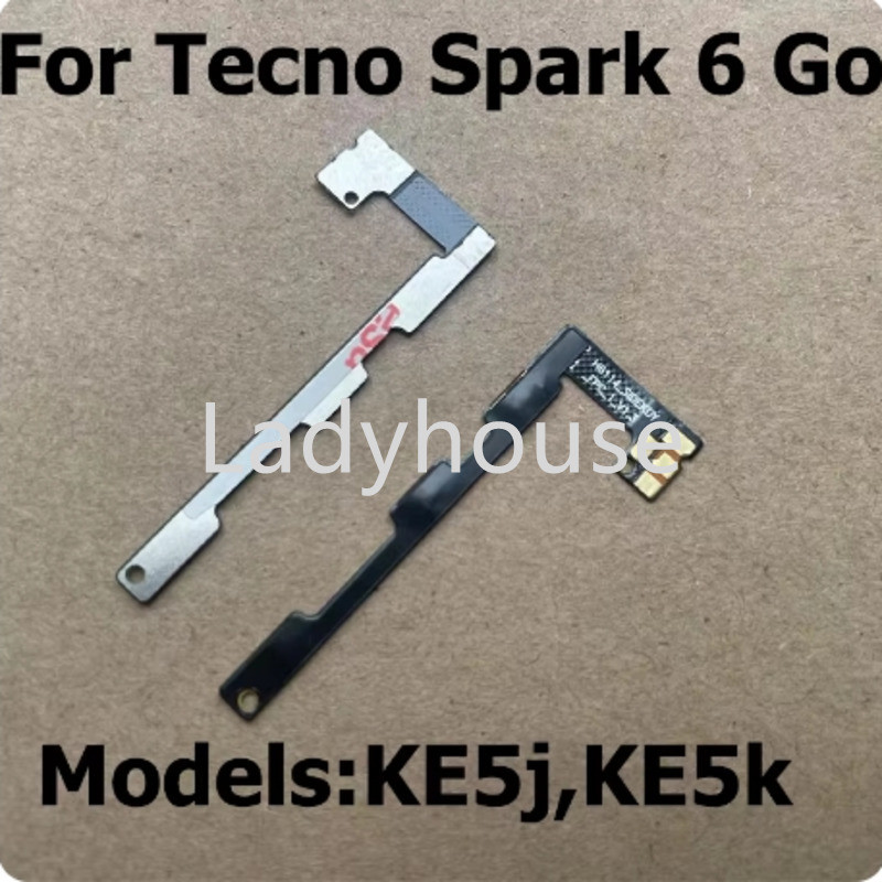 สําหรับ Tecno Spark 6 Go Power On Off ปุ่มปุ่มสวิทช์ปุ่ม Flex สาย KE5j KE5k