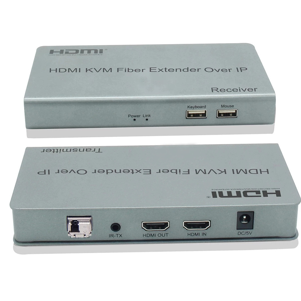 Hdmi Fiber Optic USB KVM Extender over Sing LC Fiber Optical Cable 20Km HDMI KVM Fiber Extender Tran