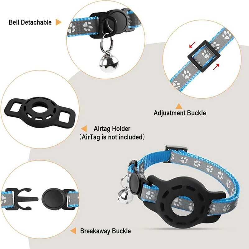 ปลอกคอแมว Airtag พร้อมระฆัง,ปลอกคอแมว พร้อมหัวเข็มขัดน