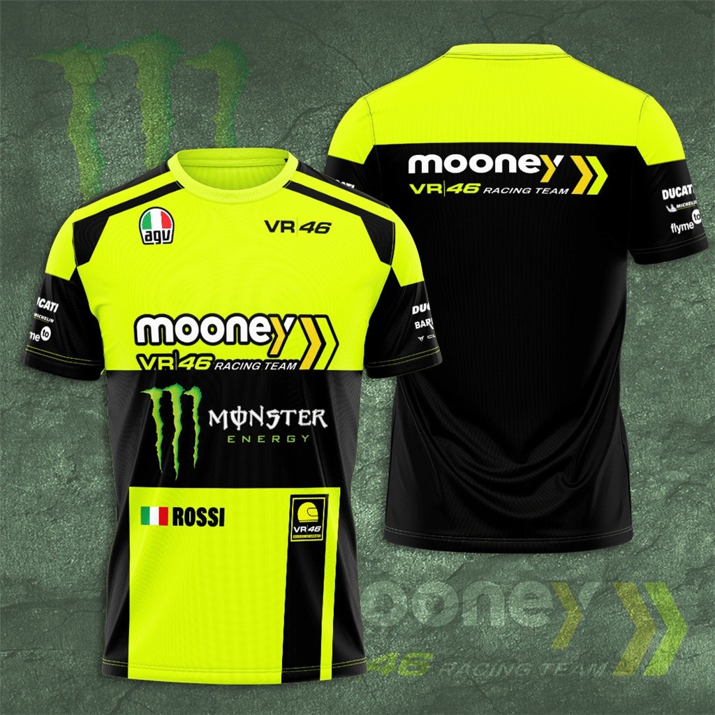 เสื้อยืดแขนสั้น ลายแข่งรถจักรยานยนต์ VR46 Yamaha Racing Team แฟชั่นฤดูร้อน สําหรับผู้ชาย และผู้หญิง