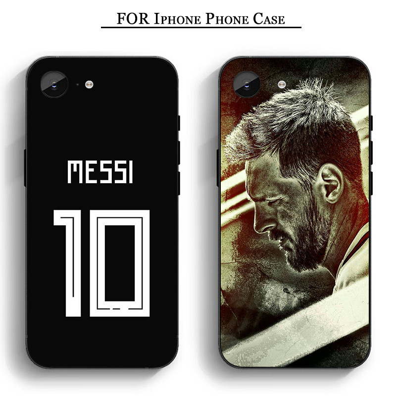 QL128 Messi Football Soccer iPhone 13 14 15 16 Pro Max Plus Mini 16E Soft Case