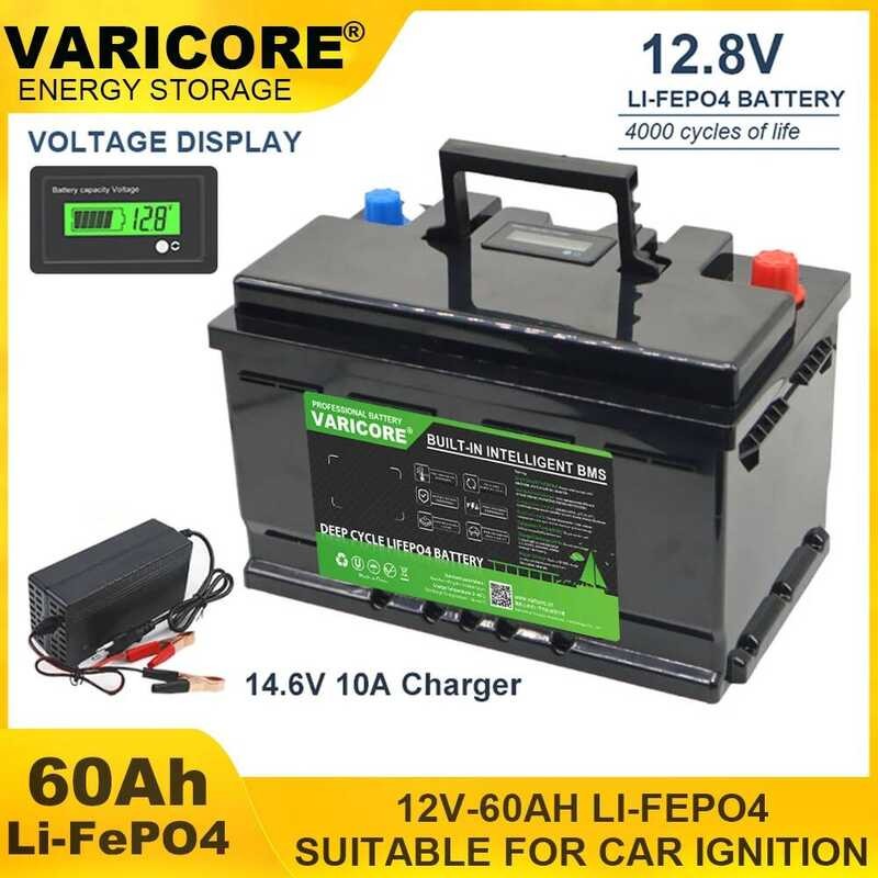 แบตเตอรี่ VariCore แท้ 12v 60AH LiFePO4 แบตเตอรี่ลิเธียม 12.8v 4000 รอบสำหรับไฟแช็กรถ