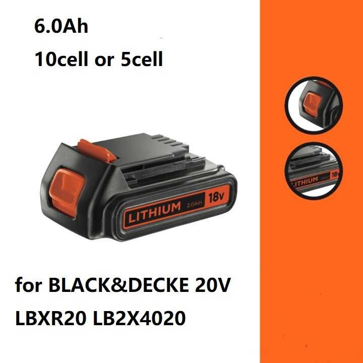 ❤ Battery Black Decker แบตเตอรี่6.0Ah เหมาะสำหรับ BYD สีดำและ DECKE สำหรับ Lbxr20แบตเตอรี่สีดำแ