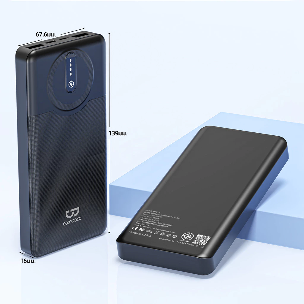 GOOJODOQ 10000mAh Powerbank Dual 10W อินพุต/เอาต์พุตปลอดภัย 21700 แบตเตอรี่แบบพกพาเป็นพิเศษสําหรับสมาร์ทโฟนแท็บเล็ตและอื่นๆ thumbnail 8