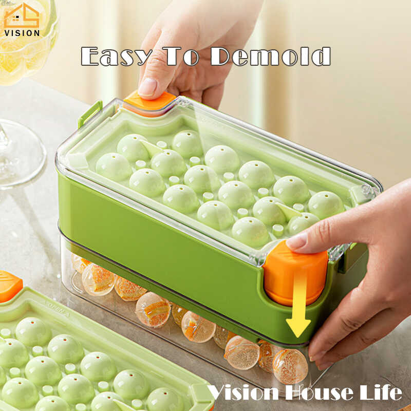 Trays Vision Lid And Bin Round With Lid Ball Maker Mold Freezer Mini Circle Ice Cube Tray Making E