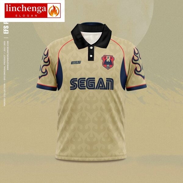 Efs PARODY EDITION BLUE/BROWN เสื้อยืด คอปกตั้ง พลัสไซซ์ สไตล์เรโทร