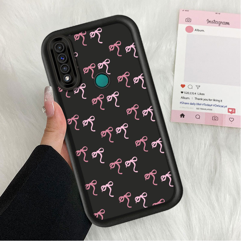 ปลอกสําหรับ Huawei Nova 5t 6se 7i/Huawei Y6P Y7A Y7 Y9 Prime Y7 Pro 2019 Y9 2019 แฟชั่นสีชมพูโบว์ซิลิโคนอ่อนนุ่มกันกระแทก TPU เคสโทรศัพท์ฝาครอบป้องกัน