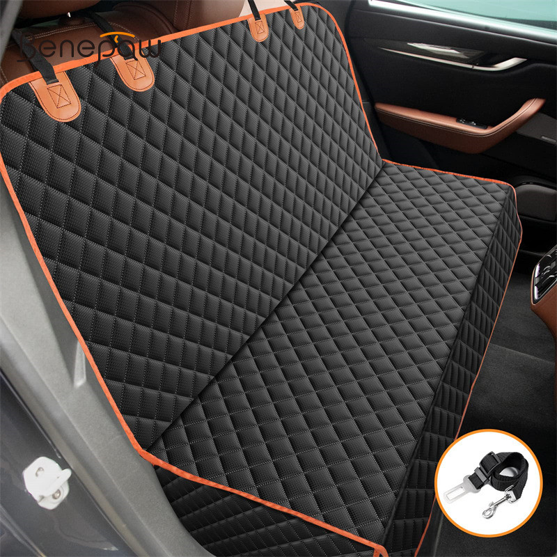 Benepaw 4-in-1 Convertible Dog Seat Cover กันน้ํา 4 ชั้น Oxford ผ้า NonSlip Backboard Protector เหมาะกับรถส่วนใหญ่รถบรรทุก SUV ติดตั้งง่ายและทําความสะอาด