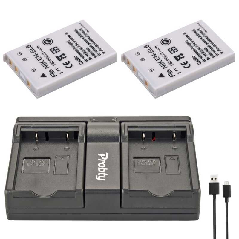2pcs 6 EN-EL5 EN EL5 Camera Battery + USB Dual Charger For Nikon MH-61 P100 P3 P4 P500 P5000 P510