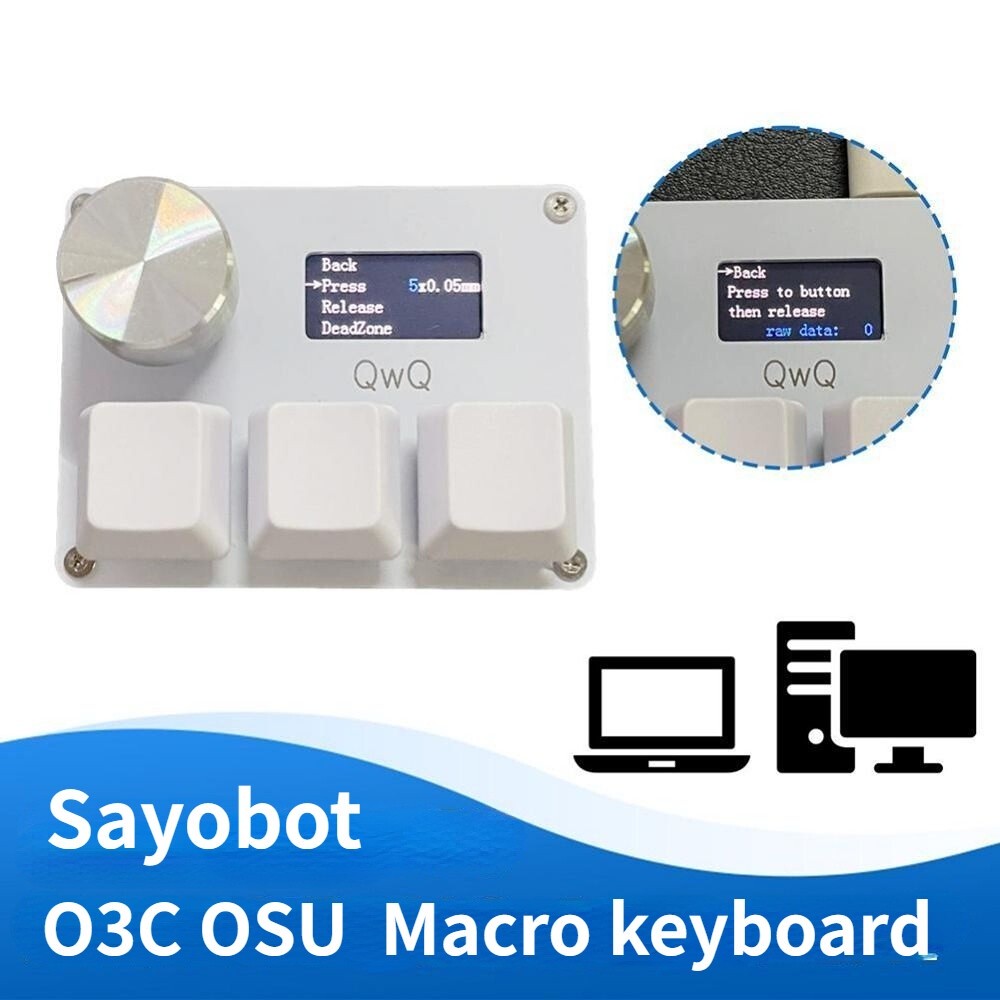 Sayobot O3C OSU แป้นพิมพ์มาโคร หน้าจอสี IPS สําหรับเล่นเกม