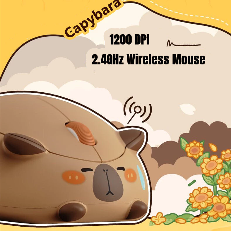 เมาส์ไร้สาย 2.4GHz รูปสัตว์ แฮมสเตอร์/แมว/Capibara 1200 DPI thumbnail 5