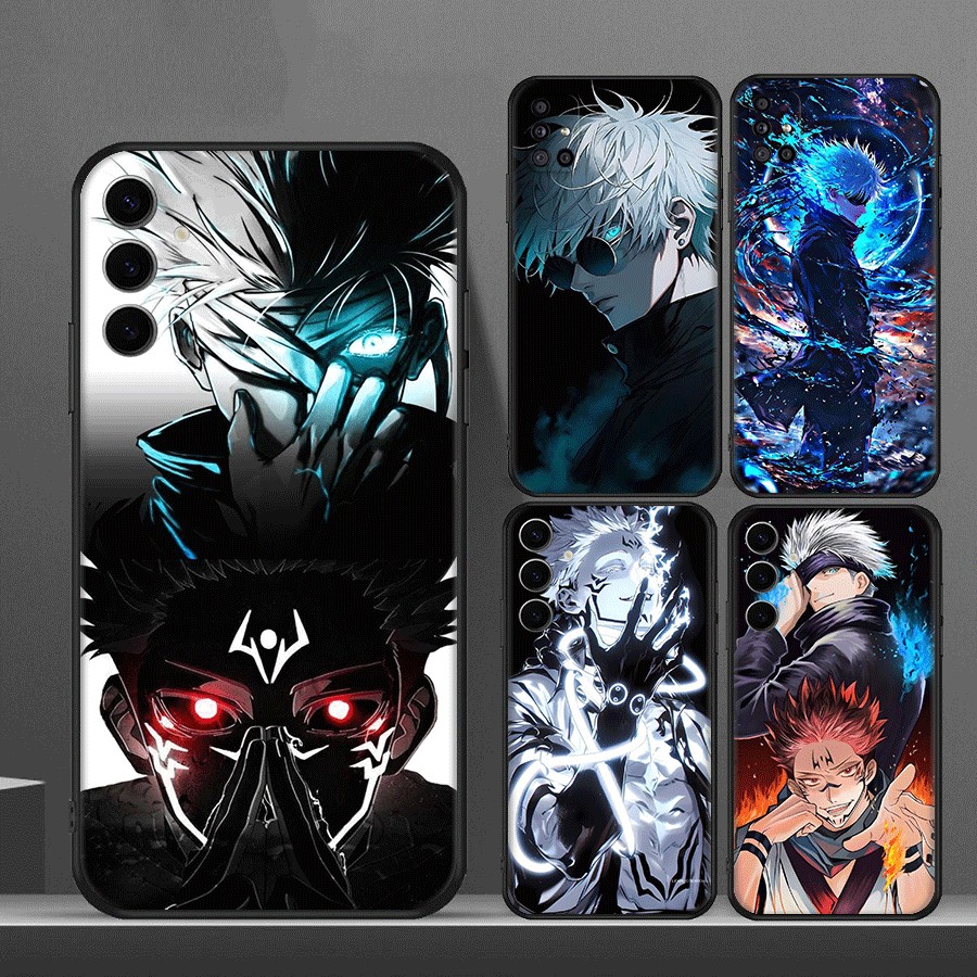 สําหรับ Samsung Galaxy A14 A05 A05S A24 A34 A54 5G M54 F54 อะนิเมะ jujutsu kaisen EI10 TPU ซิลิโคนอ่อนนุ่มกันกระแทกหรูหราสีดําเคสโทรศัพท์