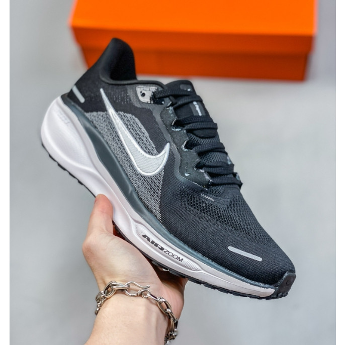 Nike AIR ZOOM Pegasus 41 รองเท้าวิ่งผู้ชายรองเท้าผ้าใบผู้หญิงสีดำ + สีขาว
