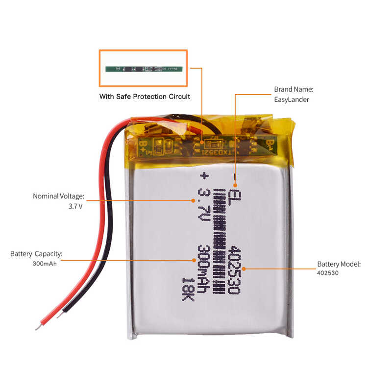 402530 974 3.7V 300Mah Polymer Li-Ionแบตเตอรี่สำหรับชุดหูฟังบลูทู