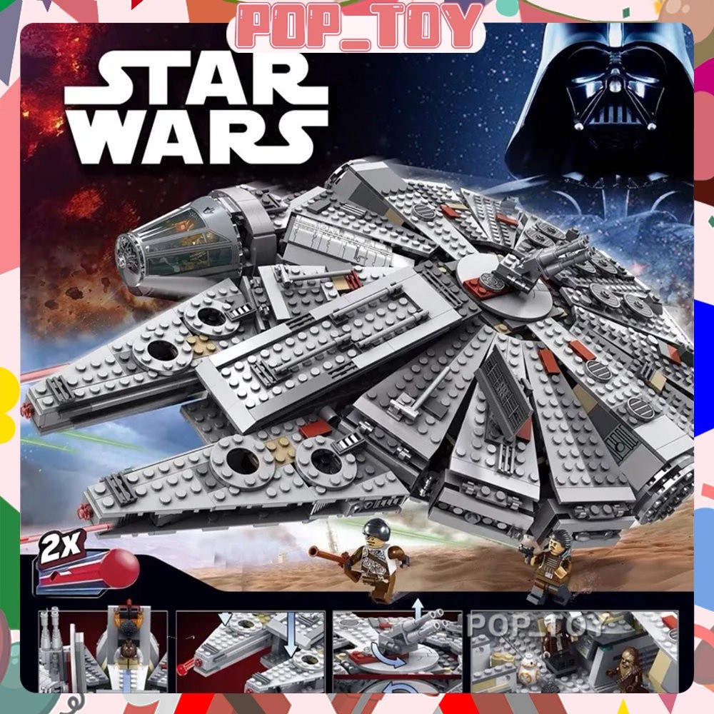 【Star Wars】moc 75105 บล็อคตัวต่อ รูปยานอวกาศมิลเลนเนียม หรูหรา ของเล่นสําหรับเด็ก และผู้ใหญ่ 1329 ช
