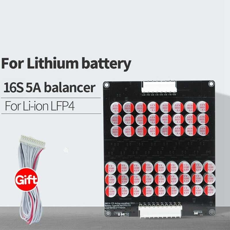 ❤ 5A Balance Li-Ion Lifepo4 Lto Active Lithium Battery Equalizer Baplate Capacitor 48V 60V 16S